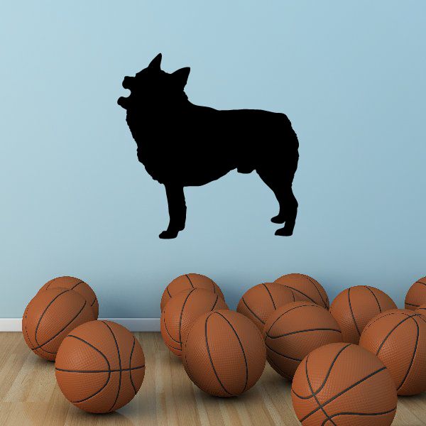 Scout dog decal with black standing dog silhouette