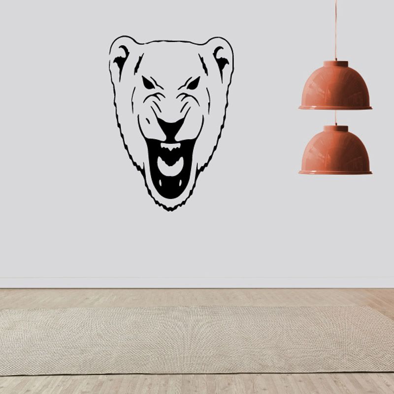 Image of Scowling Lioness Head Decal