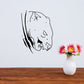 Panther head decal with black line-art design
