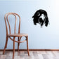 Screaming Hawk head decal, black stylized hawk face with wide open beak
