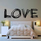 Scribbled Valentine LOVE wall decal, black LOVE lettering