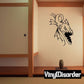 Sea monster head attacking vinyl decal, black graphic line art