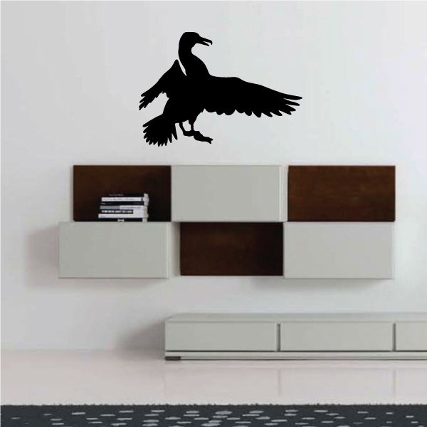 Image of Seagull Standing with Wings Flapped Decal