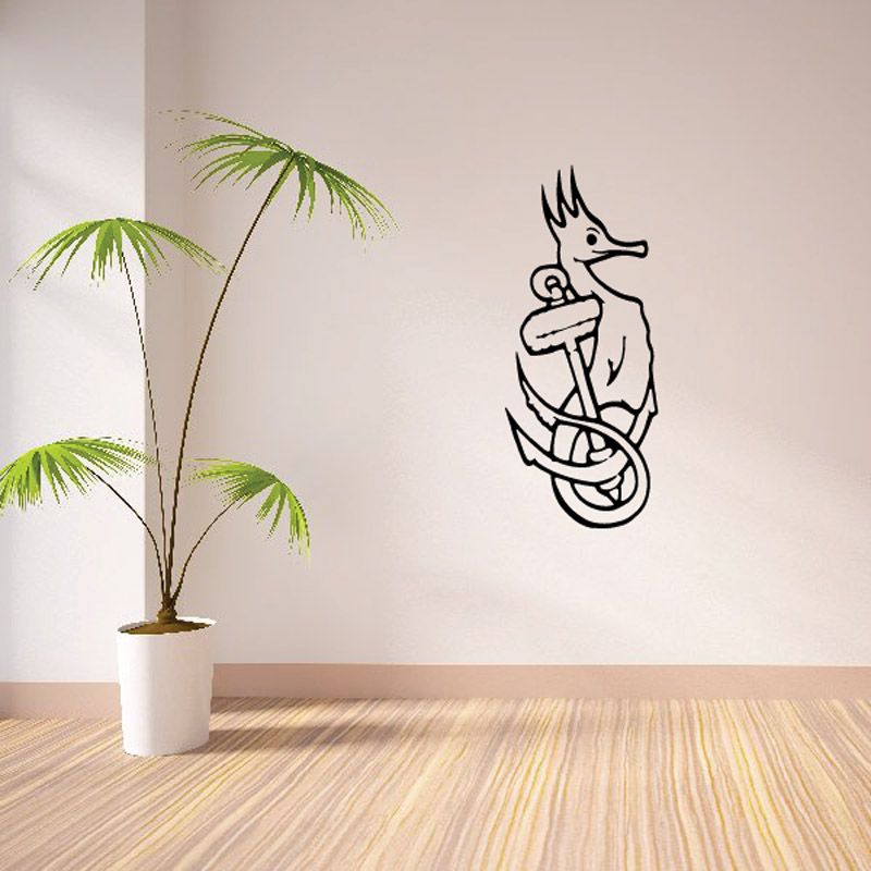 Image of Seahorse and Anchor Decal