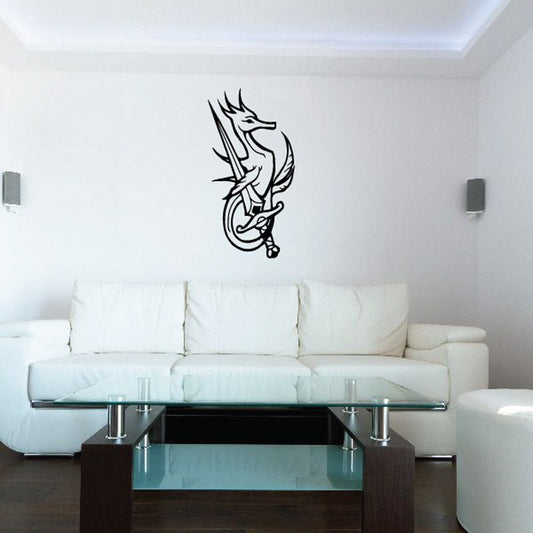 Image of Seahorse and Dagger Decal