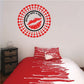 Sealed With A Kiss printed die-cut decal, red hearts circle with black kiss logo