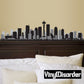 Seattle skyline wall sticker with Space Needle silhouette in dark gray and black