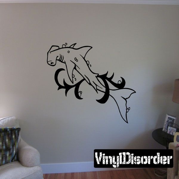 Image of Seaweed Cling Hammerhead Shark Decal