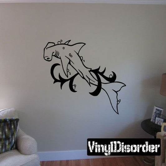 Image of Seaweed Cling Hammerhead Shark Decal