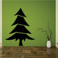 Black segmented pine tree wall decal with layered trunk and branches.