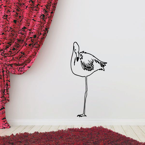 Image of Self Grooming Flamingo Decal