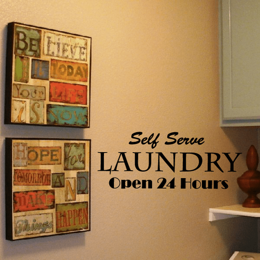 Image of Self serve Laundry open 24 hours Wall Decal