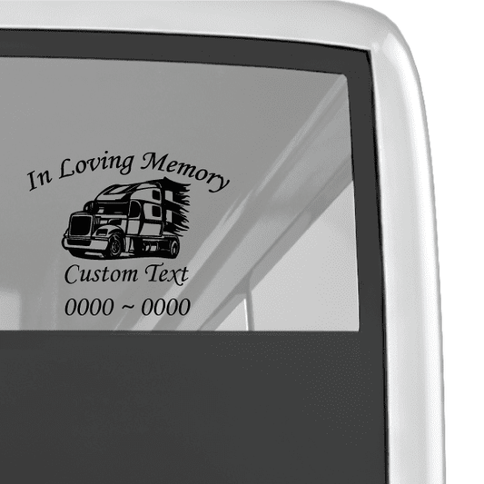 Image of Semi Truck Custom In Loving Memory Decal