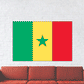 Rectangular Senegal flag sticker with green, yellow, and red vertical stripes and green star.