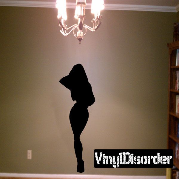 Woman silhouette wall decal, black figure