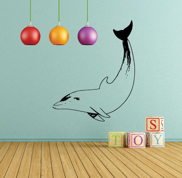 Image of Serene Dolphin Diving Decal