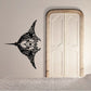 Manta ray wall decal with intricate black ornamental design