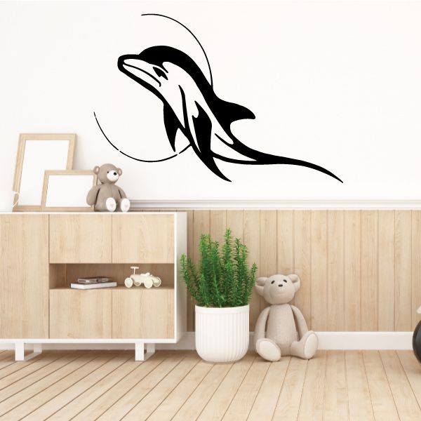 Image of Serene Moon and Dolphin Decal