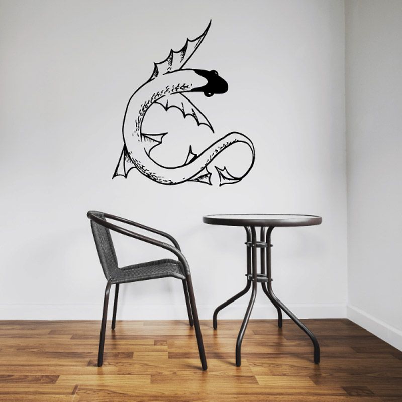 Image of Serpent Winged Fish Decal