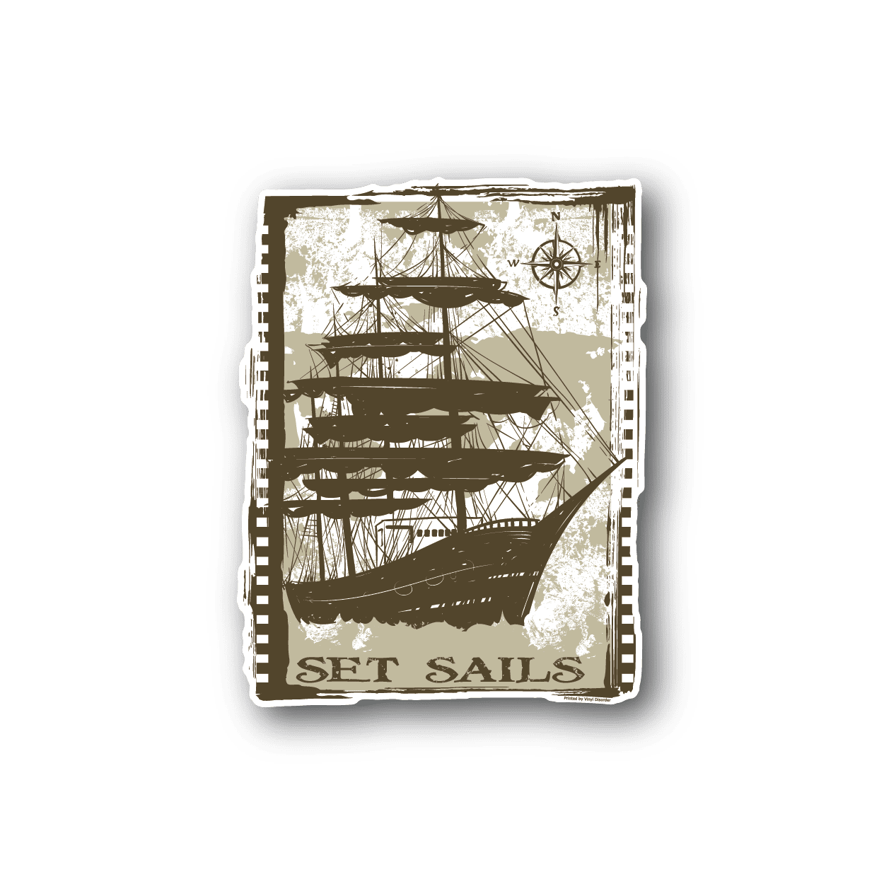 Image of Set Sails Pirate Ship Sticker