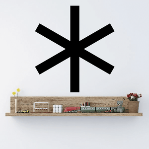 Sextile astrological symbol decal, black six-armed starburst shape