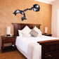 Shackles and chain wall sticker with handcuffs and links, black and silver.
