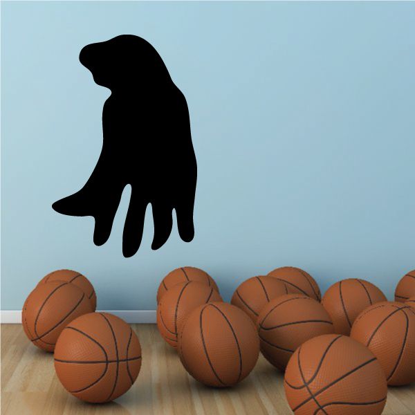 Black dog silhouette wall decal, side view paws down