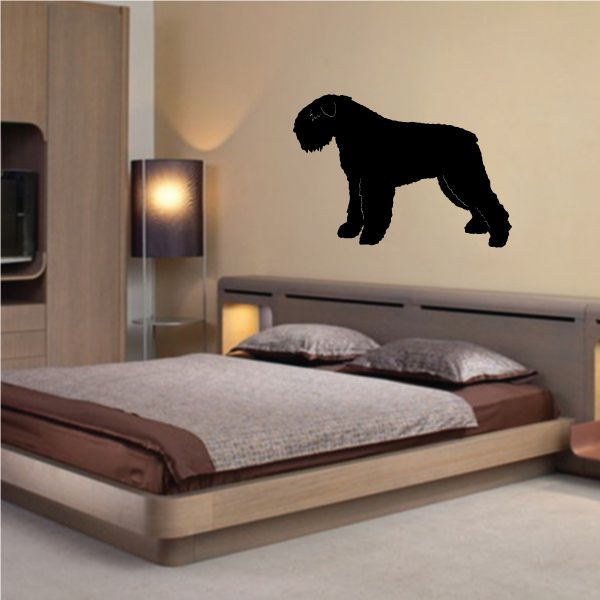 Shaggy Bouvier Des Flandres dog decal, black silhouette standing