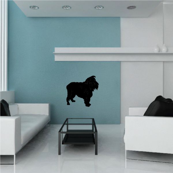 Brussels Griffon dog decal, black shaggy silhouette