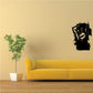 Shaggy hair monkey wall decal, black cartoon face
