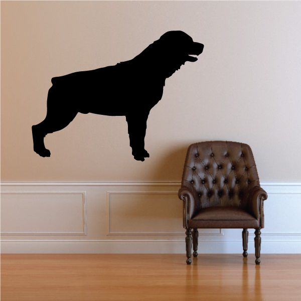 Shaggy Rottweiler silhouette decal