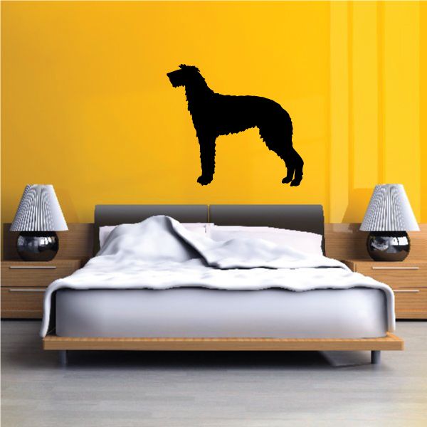 Black Scottish deerhound dog silhouette decal