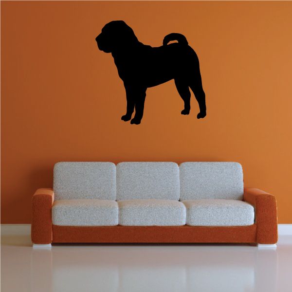 Black Shar Pei dog silhouette decal