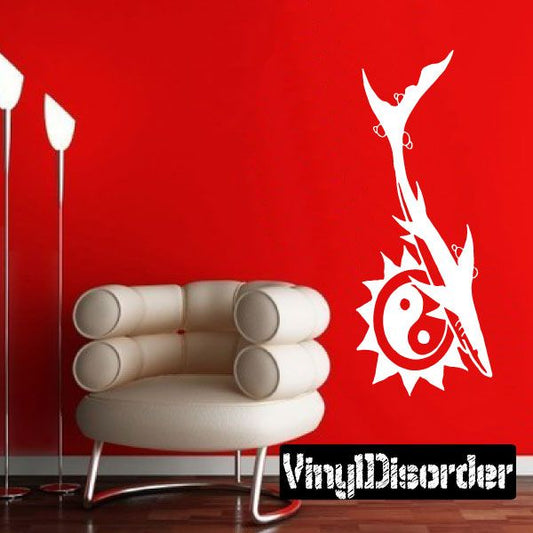 Image of Shark and Yin Yang Sun Decal