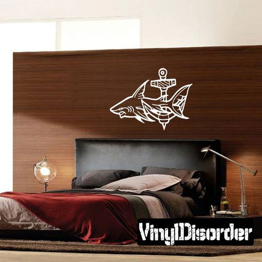 Image of Shark Floating by Anchor Decal