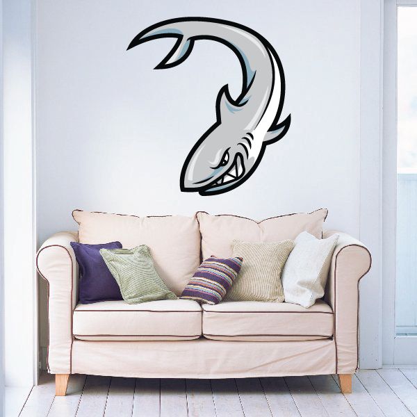 Image of Shark Mascot Wall Decal - Vinyl Car Sticker - Uscolor015