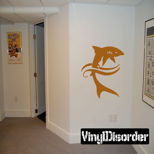 Image of Shark Over Waves Decal