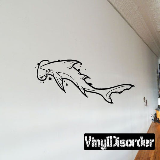 Image of Shark with Food Swimming Off Decal