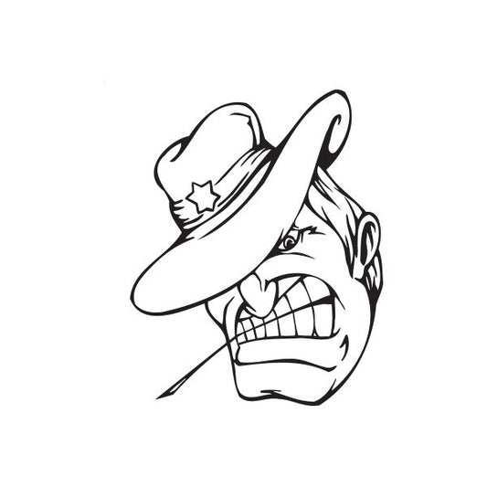 Image of Sheriff Head Mascot Decal