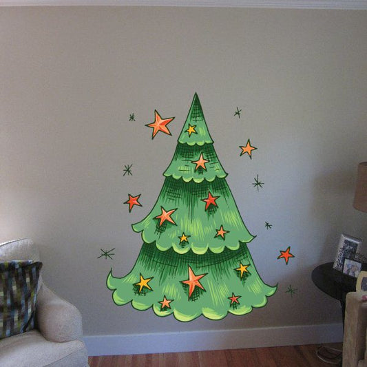 Image of Shining Christmas Tree Printed Decal