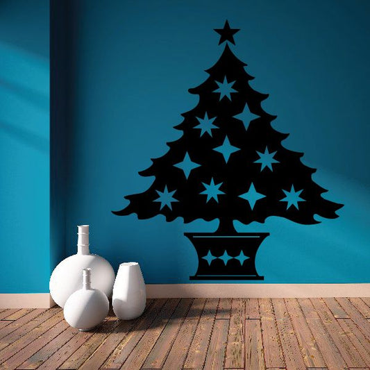 Image of Shining Decorated Christmas Tree Decal