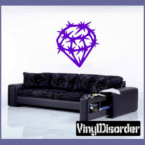 Shiny diamond decal, purple diamond shape with star-like sparkle accents
