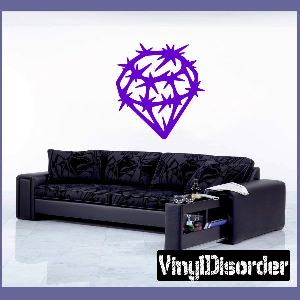 Shiny diamond decal, purple diamond shape with star-like sparkle accents