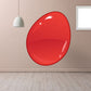 Shiny red Easter egg sticker, glossy oval shape with reflective highlights