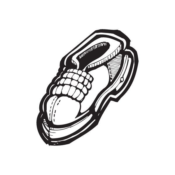 Shoe graffiti decal with black-and-white sneaker graphic and lace details