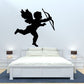 Black cupid silhouette decal with bow and arrow, shooting pose