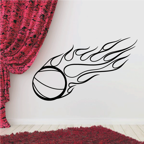 Image of Shooting Flame Basketball Decal