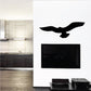 Flying bird silhouette wall decal, black