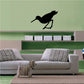 Black shore bird snipe vinyl decal, standing bird silhouette with long beak and legs
