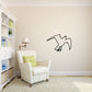 Black outline shore bird taking flight wall decal